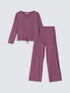 LC Waikiki V Neck Women Pajamas Set